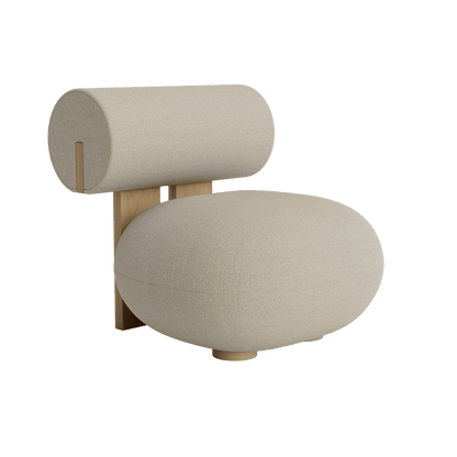 Hippo Lounge - Fabric Easy Chair by Norr11 #Natural Oak / Kvadrat | Fiord 2 | 220