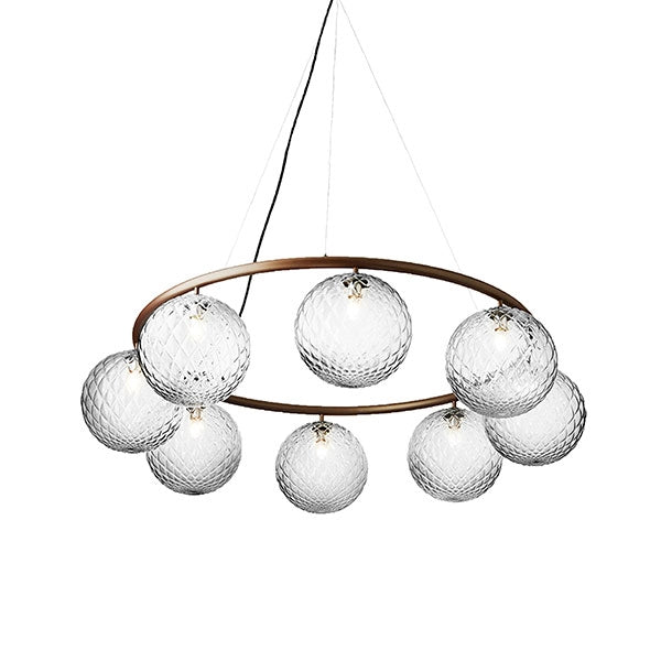 Miira 8 Circular Chandelier by Nuura #Dark Bronze/ Optic Clear