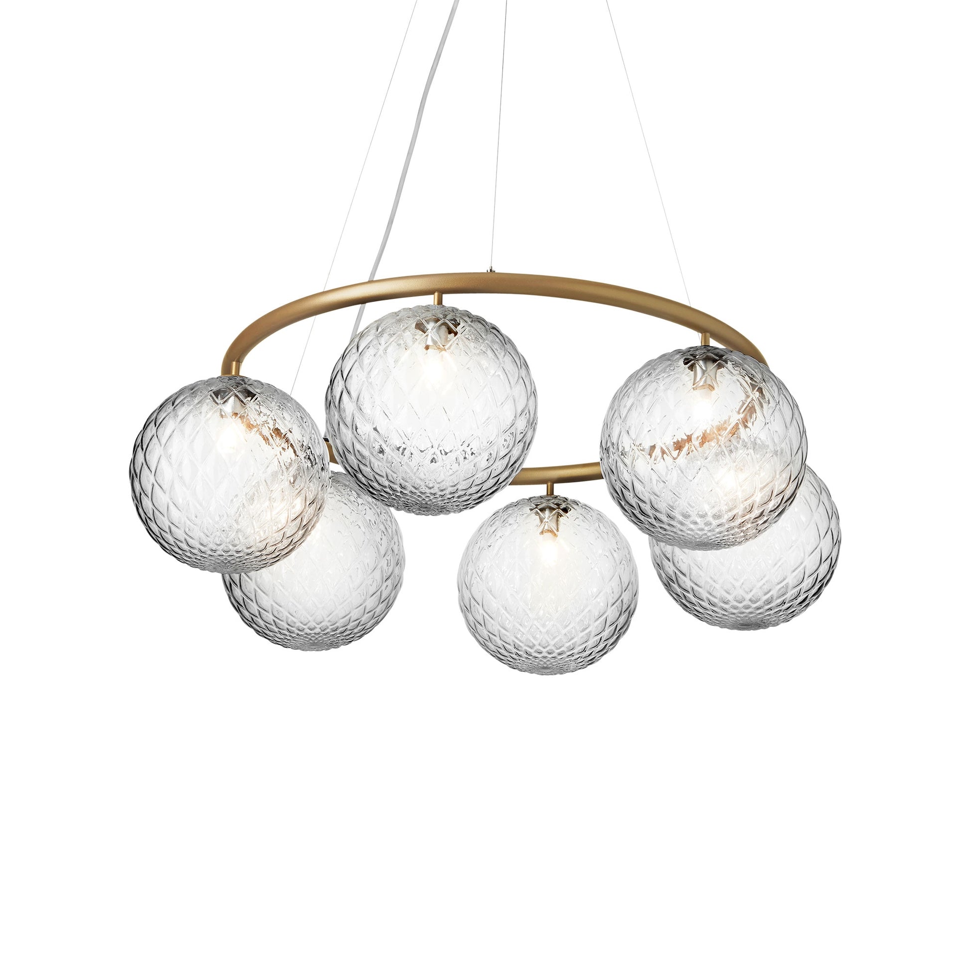 Miira 6 Circular Chandelier by Nuura #Brass/Optic Clear