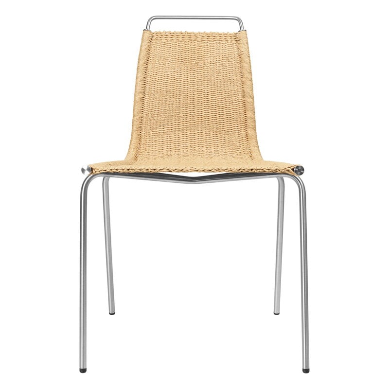 PK1 chair by Carl Hansen & Søn #stainless steel - natural paper cord #