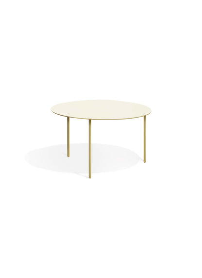 Pair side table, L, ochre steel