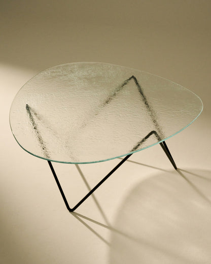 Pedrera coffee table, black - transparent structured glass