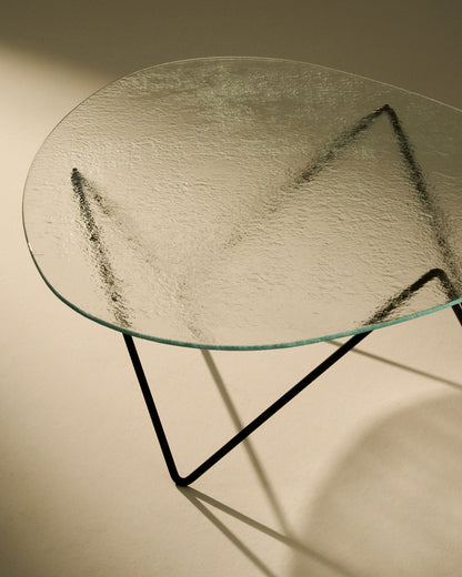Pedrera coffee table, black - transparent structured glass
