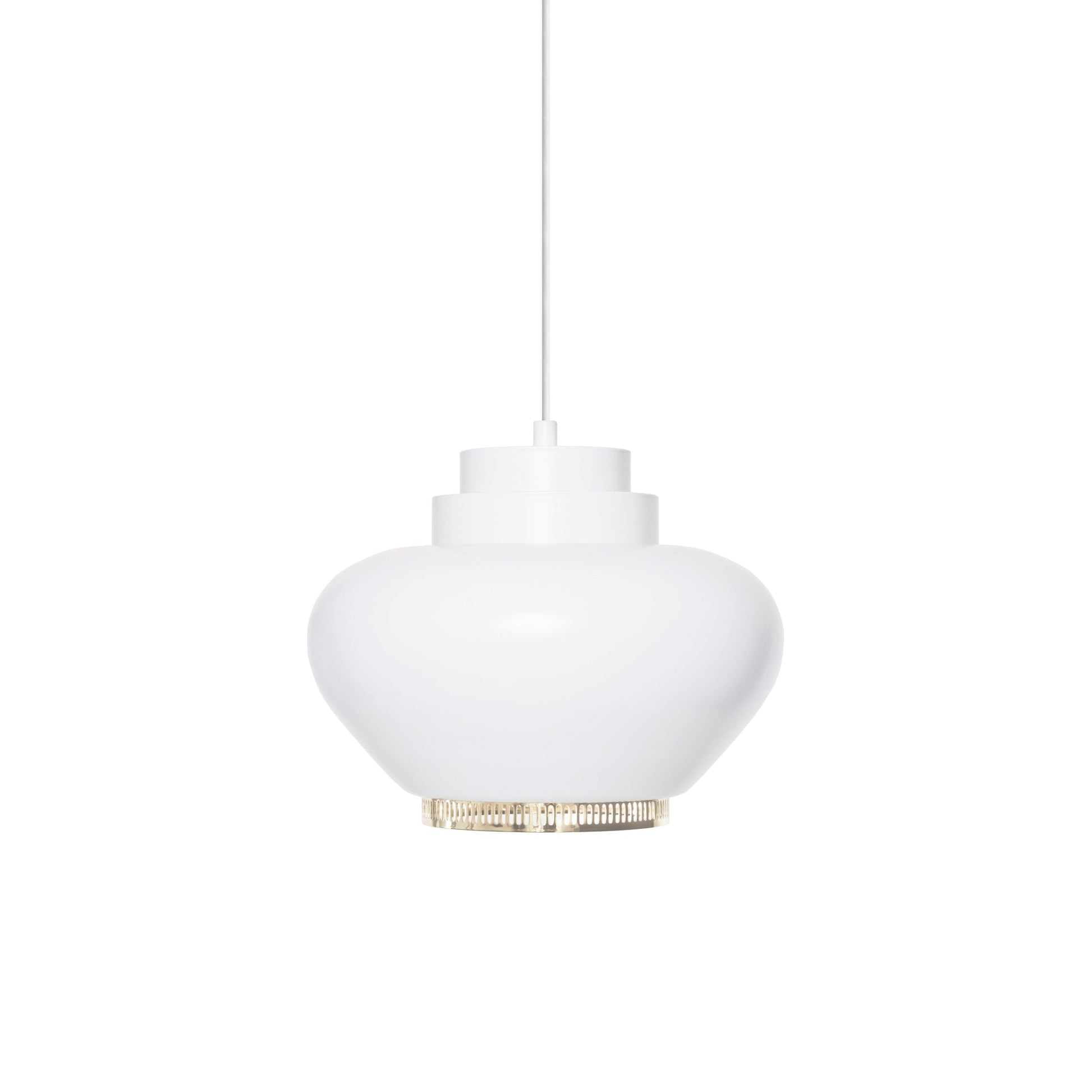 Artek Pendant Light A333 “Turnip“ — white/brass