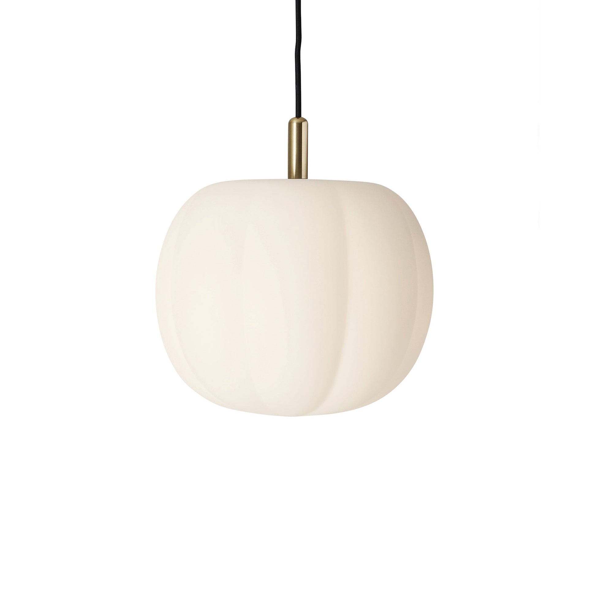 Pepo Pendant Lamp Medium Ø30 by Made By Hand #Opal White/ Brass