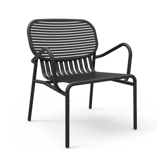 Week-End - Garden Powder Coated Aluminium Easy Chair With Armrests by Petite Friture #Black