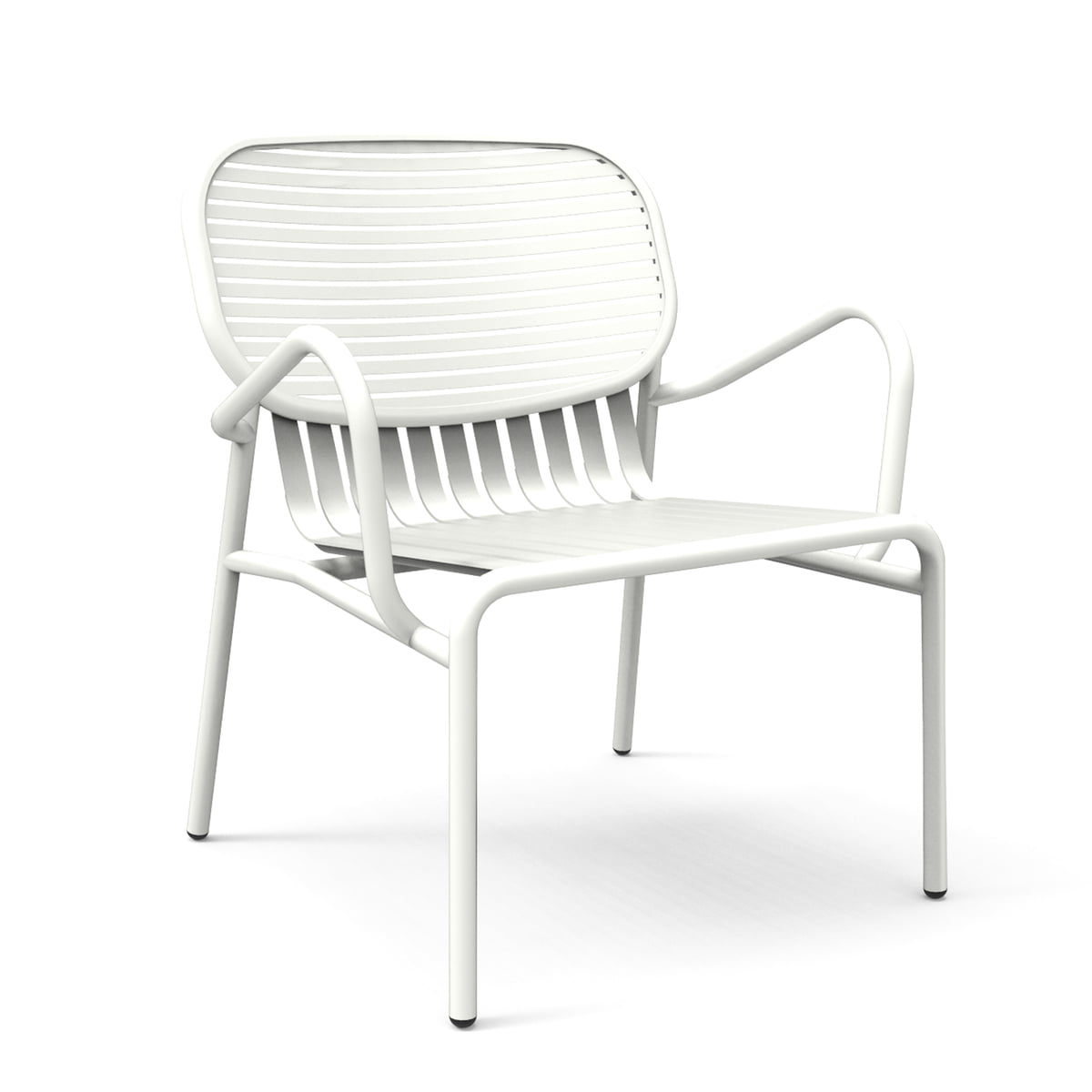 Week-End - Garden Powder Coated Aluminium Easy Chair With Armrests by Petite Friture #White