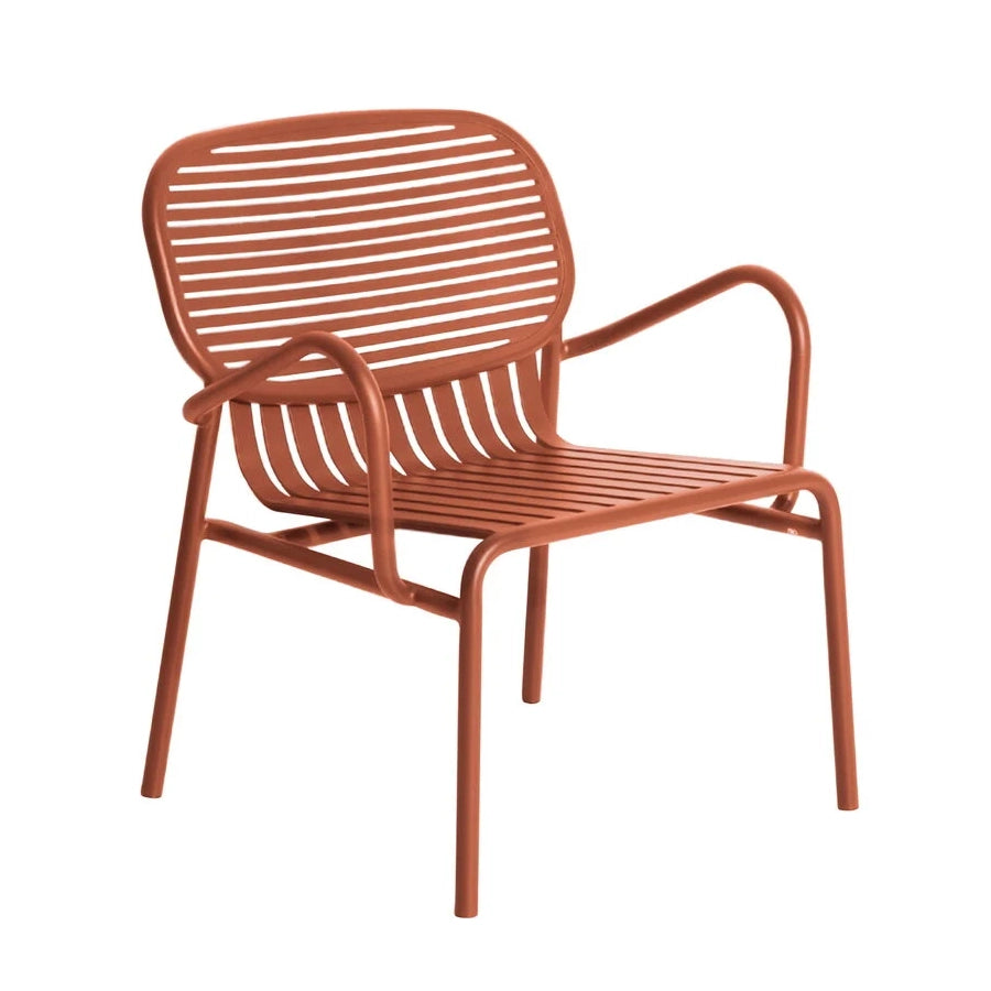 Week-End - Garden Powder Coated Aluminium Easy Chair With Armrests by Petite Friture #Terracotta