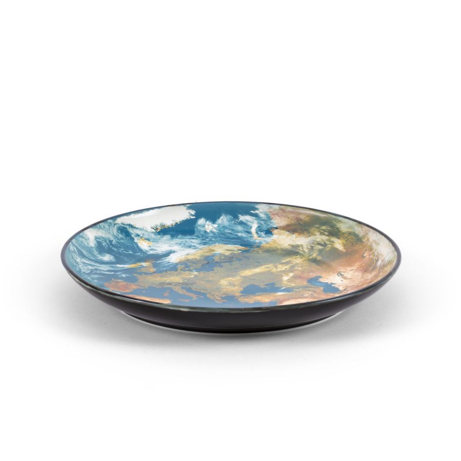 Porcelain Tray Cosmic Diner Earth Europe Tray by Seletti