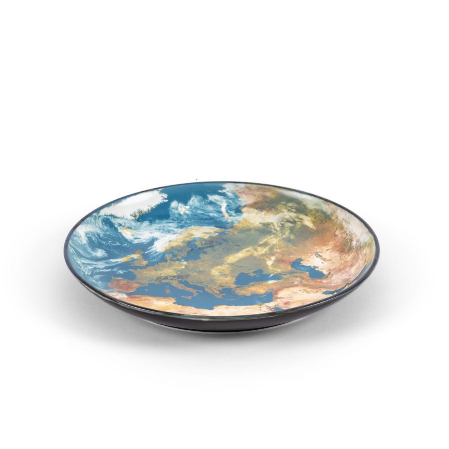 Porcelain Tray Cosmic Diner Earth Europe Tray by Seletti