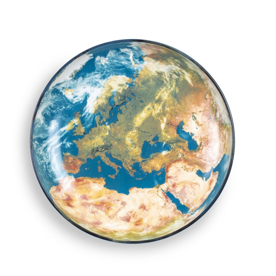 Porcelain Tray Cosmic Diner Earth Europe Tray by Seletti