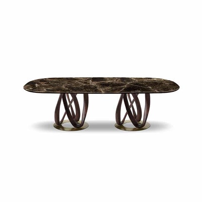INFINITY - Oval Table with 2 Base (Marble)