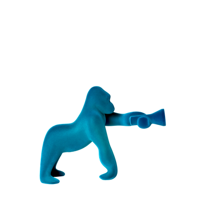 Kong Xs Velvet Finish table / floor lamp by Qeeboo #Light Blue