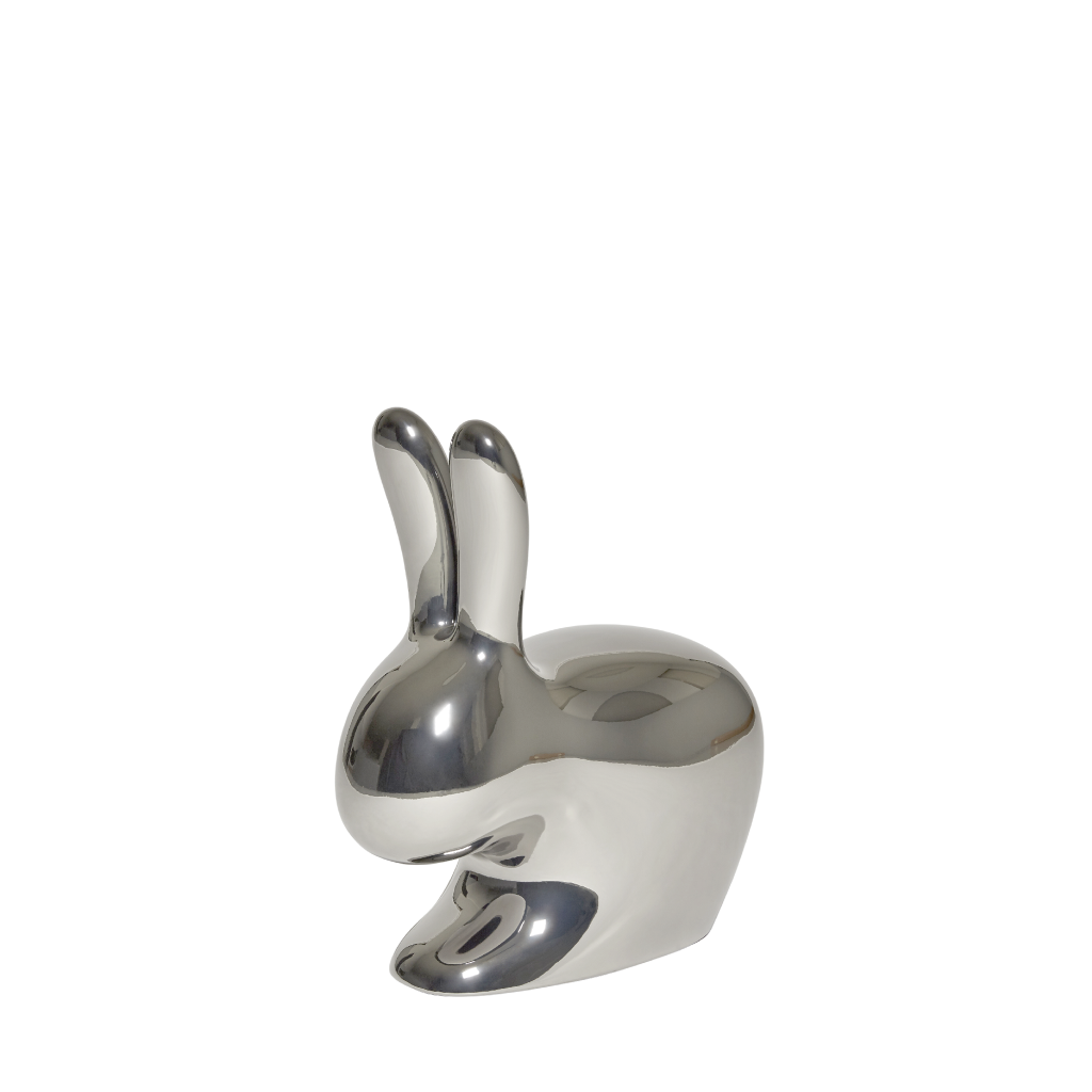 Rabbit Chair Baby Metal Finish by Qeeboo