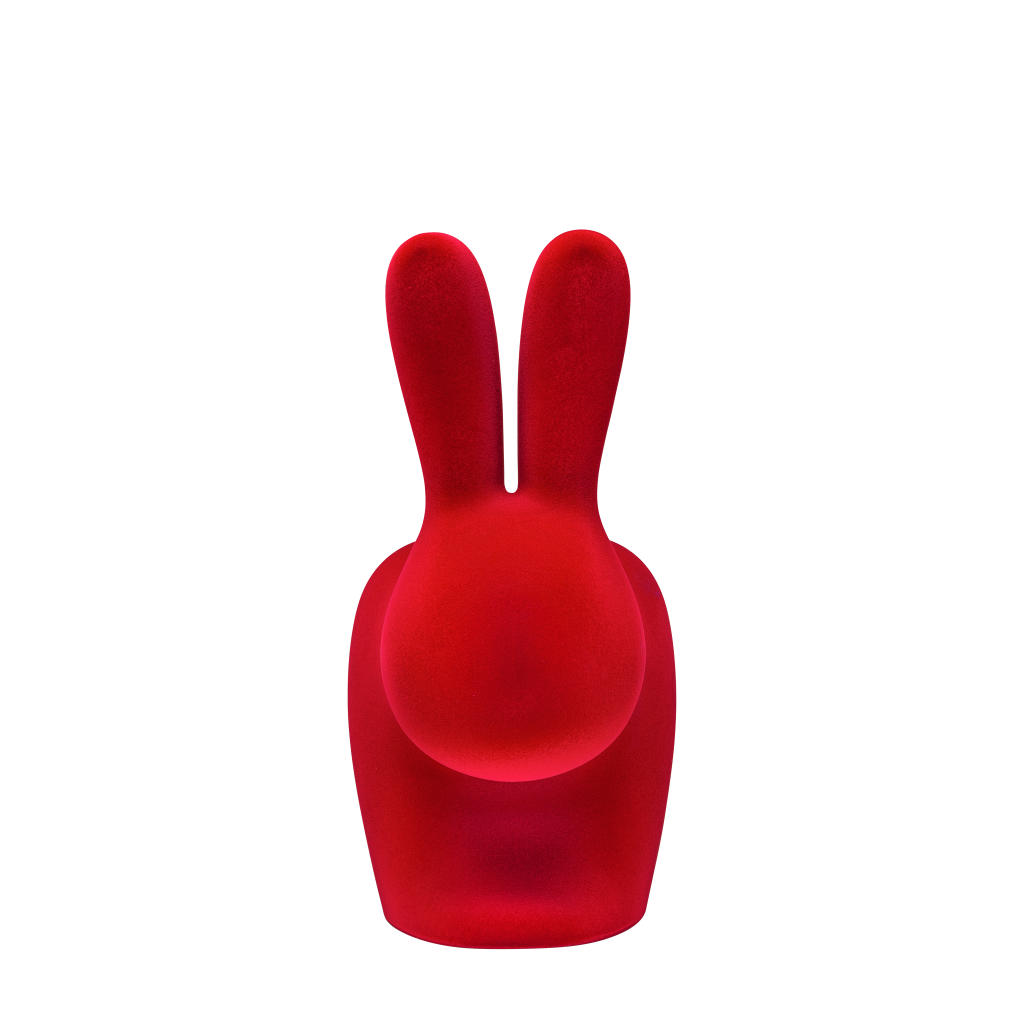 Rabbit Chair Velvet Finish by Qeeboo #Red