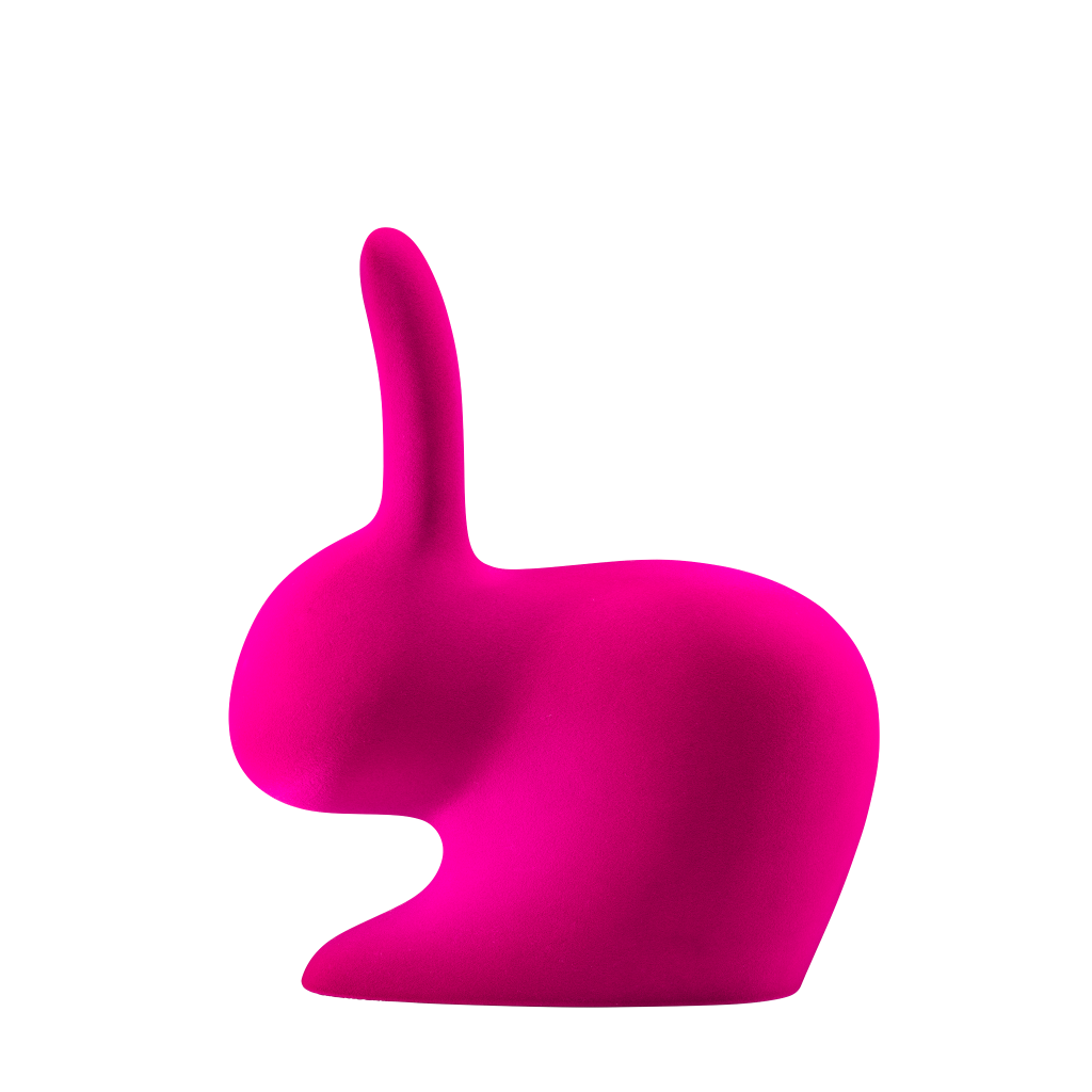 Rabbit Chair Velvet Finish by Qeeboo # Fuxia