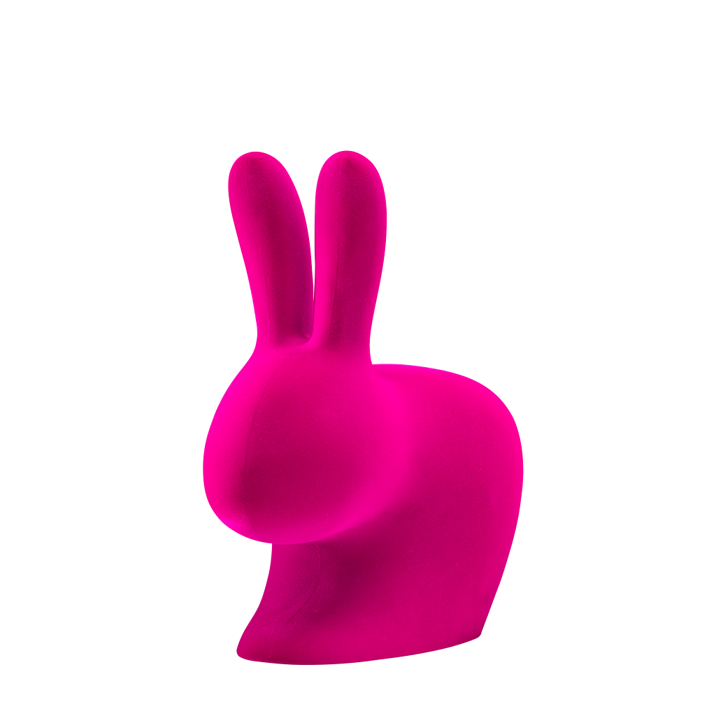 Rabbit Chair Velvet Finish by Qeeboo # Fuxia