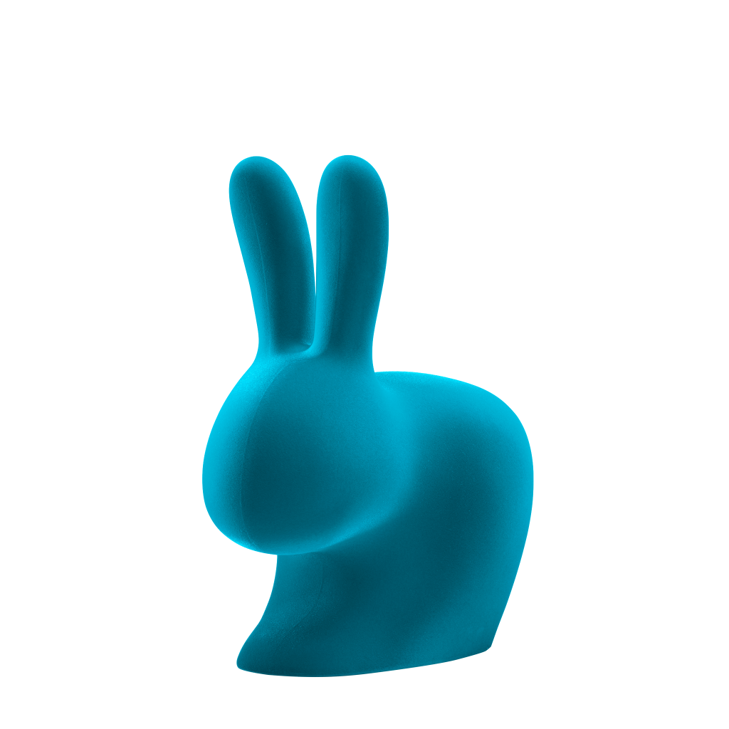 Rabbit Chair Velvet Finish by Qeeboo #Turquoise