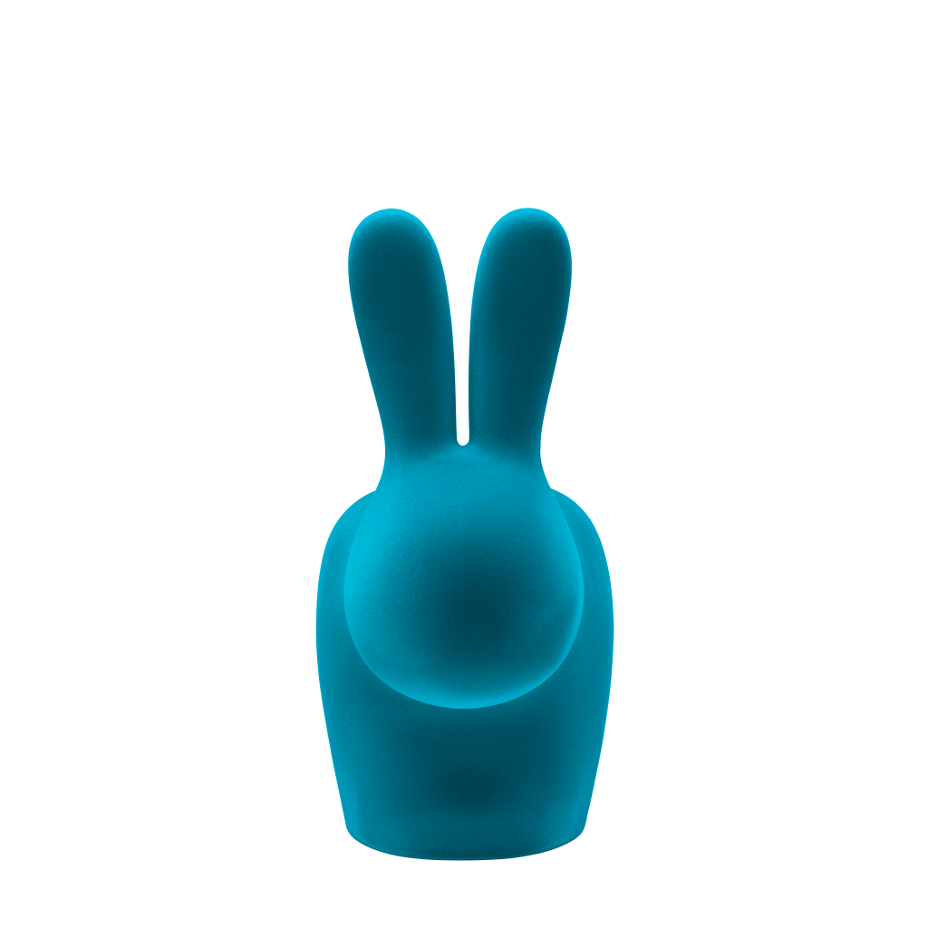 Rabbit Chair Velvet Finish by Qeeboo #Turquoise