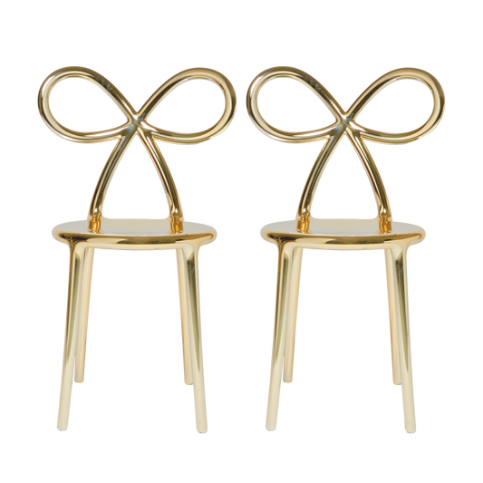 Ribbon Chair Metal Finish - Set of 2 pieces by Qeeboo