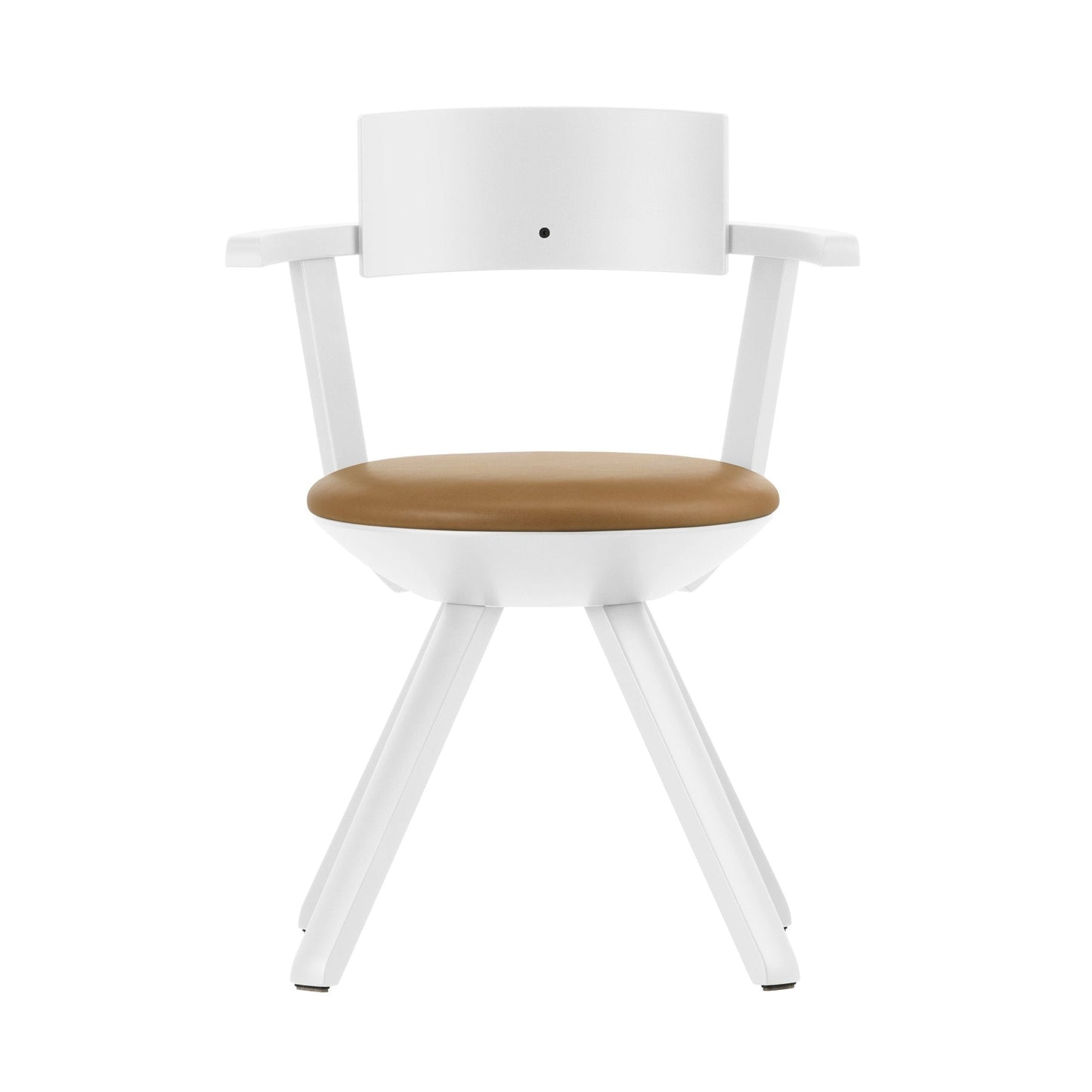 Artek Rival Chair — white lacquered/caramel colored leather