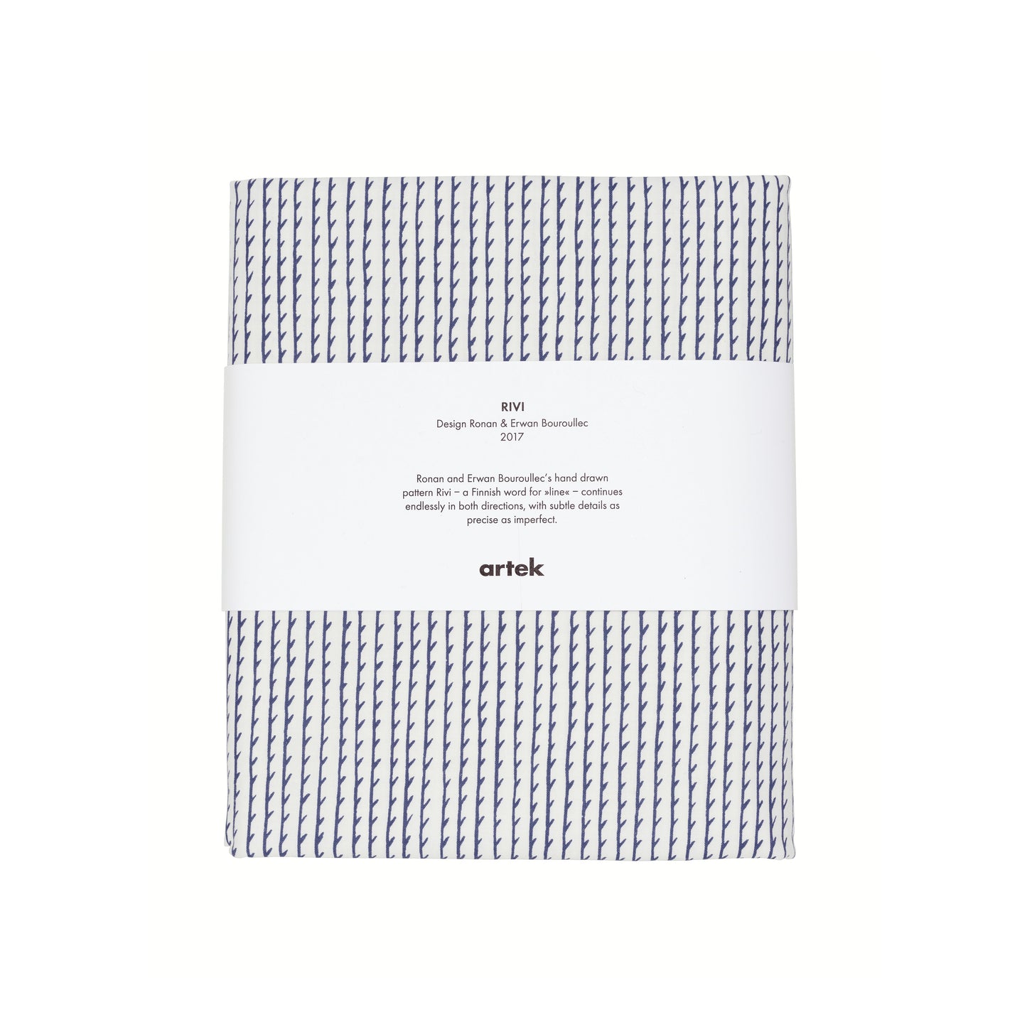 Artek Rivi Fabric, canvas cotton — white/blue