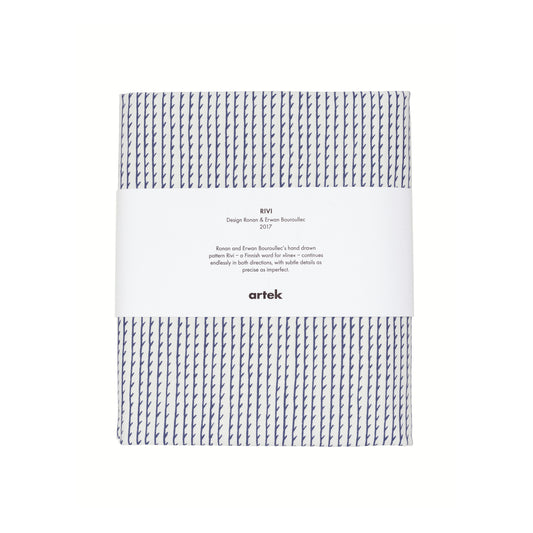 Artek Rivi Fabric, canvas cotton — white/blue