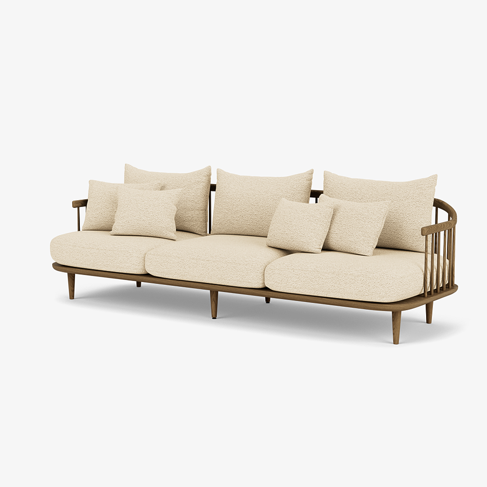 Fly Sc12 - 3 Seater Fabric Sofa by &Tradition #Karakorum 001 / Smoked Oiled Oak