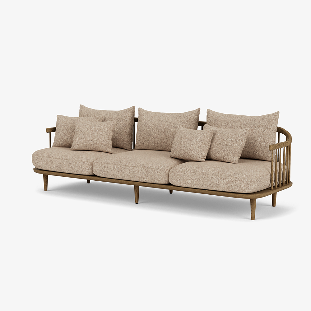 Fly Sc12 - 3 Seater Fabric Sofa by &Tradition #Karakorum 003 / Smoked Oiled Oak