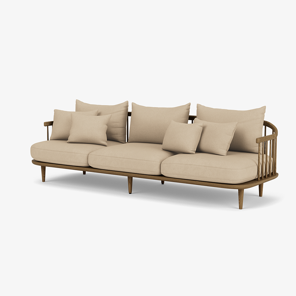 Fly Sc12 - 3 Seater Fabric Sofa by &Tradition #Hot Madison 695 / Smoked Oiled Oak