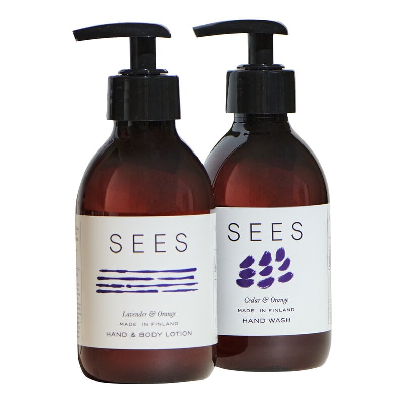 Hand wash and hand & body lotion kit by SEES Company #cedar - lavender - orange #