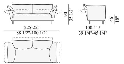 STANDALTO - 2 seater sofa (Category - Cat.S) by edra