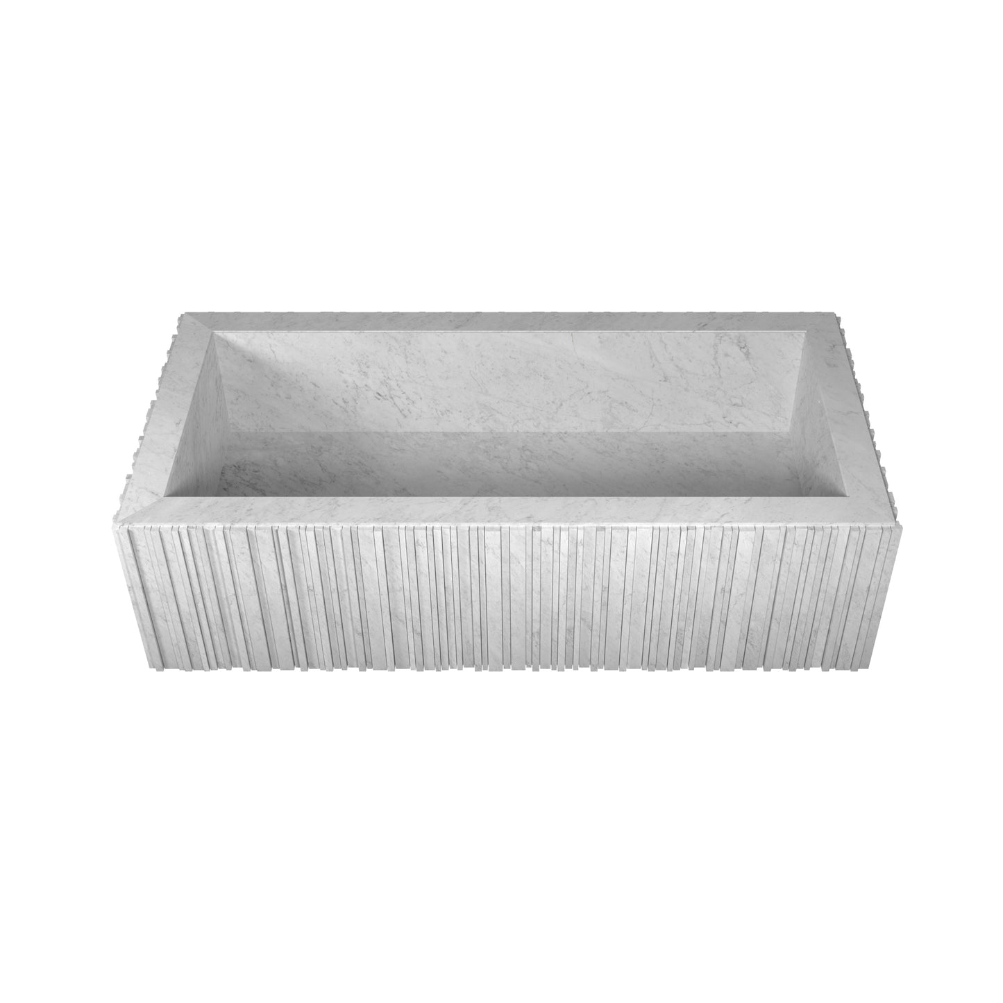 Ishiburo - Rectangular Stone Bathtub by Salvatori #Bianco Carrara