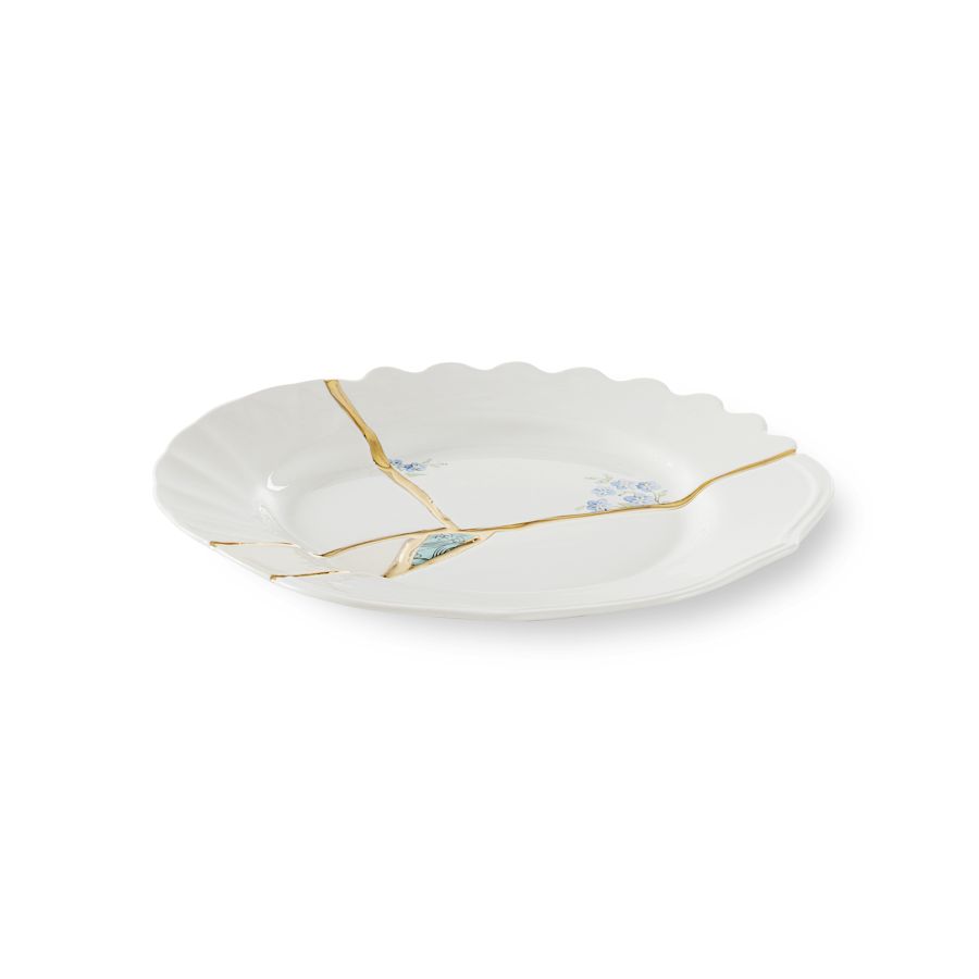 Porcelain and gold plated Dessert plate Kintsugi by Seletti #No.3