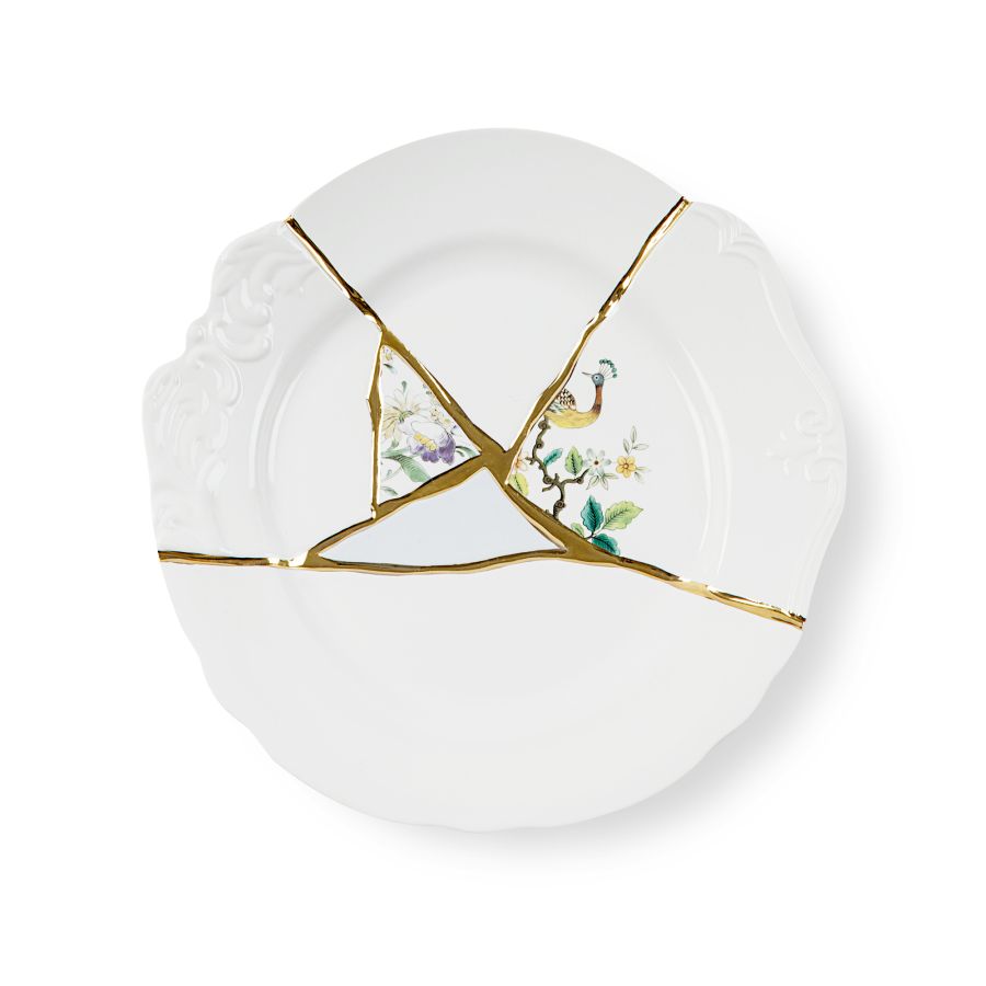 Porcelain and gold plated Dinner plate Kintsugi by Seletti #No.2