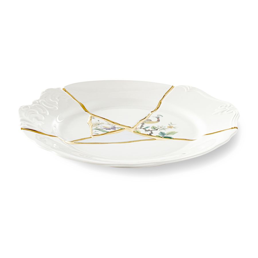 Porcelain and gold plated Dinner plate Kintsugi by Seletti #No.2