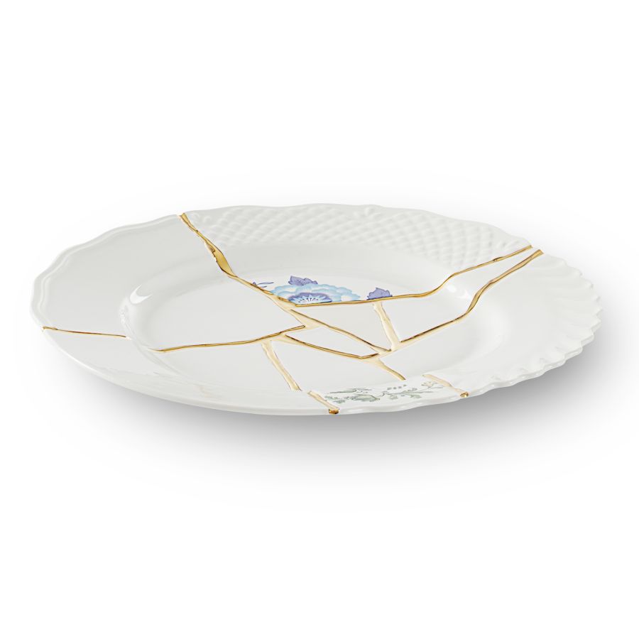 Porcelain and gold plated Dinner plate Kintsugi by Seletti #No.3