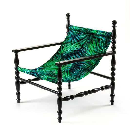 wooden hand-lathed indoor/outdoor Armchair Heritage Leave by Seletti