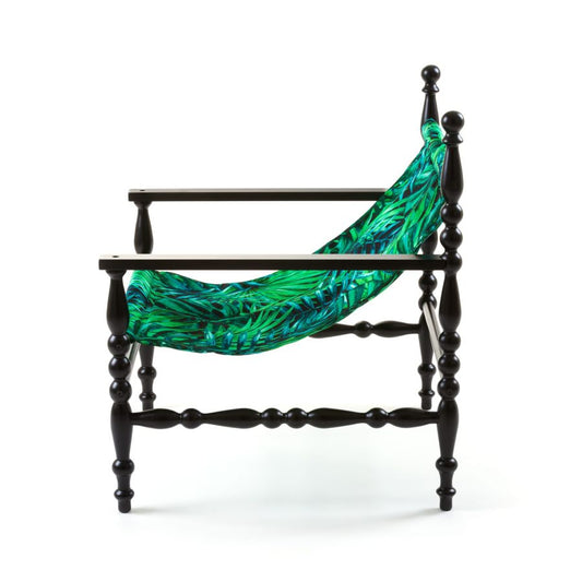 wooden hand-lathed indoor/outdoor Armchair Heritage Leave by Seletti