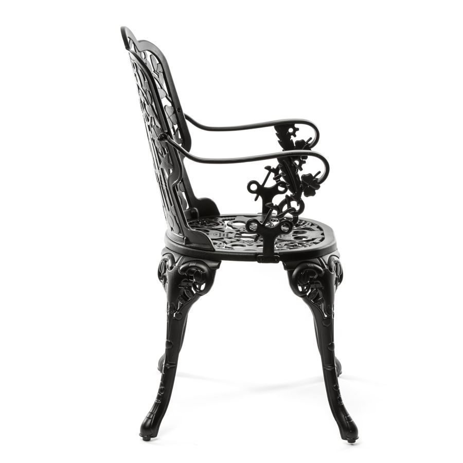 ALUMINIUM Outdoor ARMCHAIR Industry Collection by Seletti #BLACK