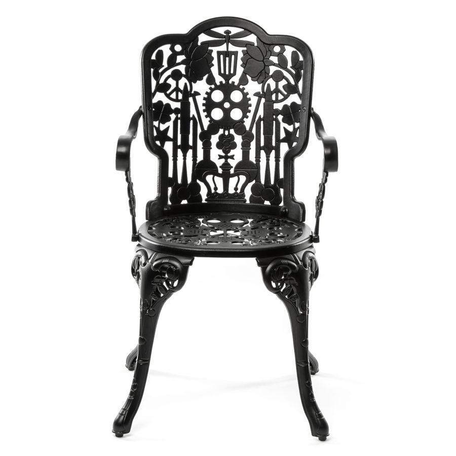 ALUMINIUM Outdoor ARMCHAIR Industry Collection by Seletti #BLACK