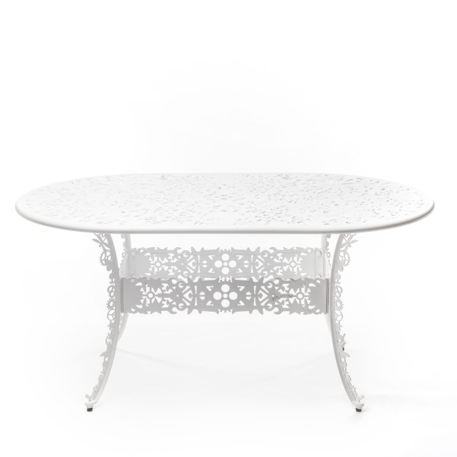 OVAL ALUMINIUM Outdoor TABLE Industry Collection by Seletti #WHITE