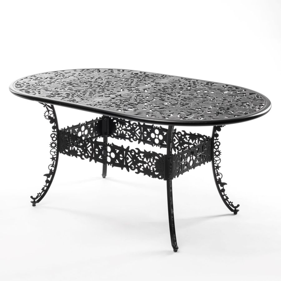 OVAL ALUMINIUM Outdoor TABLE Industry Collection by Seletti #BLACK