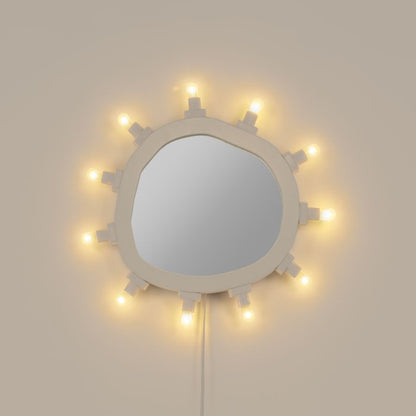 Mirror with Lightbulbs Luminaire Mirror Small by Seletti