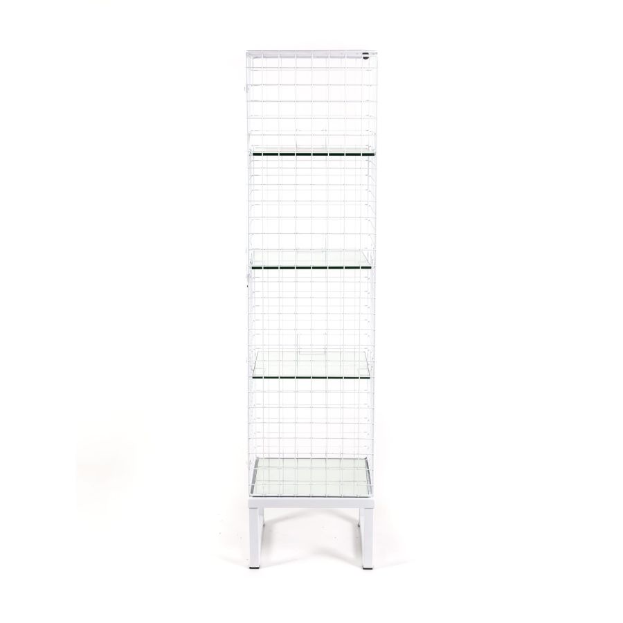 Metal cabinet with glass shelves Les Volières by Seletti #White#40x40xh.164