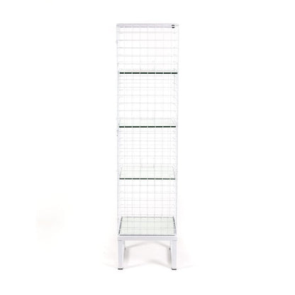 Metal cabinet with glass shelves Les Volières by Seletti #White#40x40xh.164