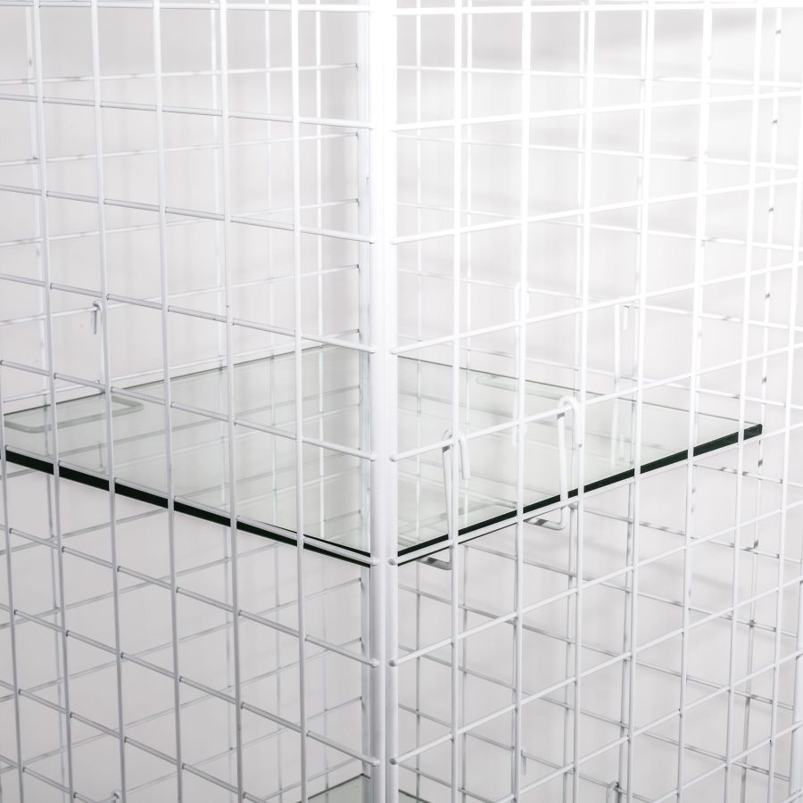 Metal cabinet with glass shelves Les Volières by Seletti #White#71x36xh.164