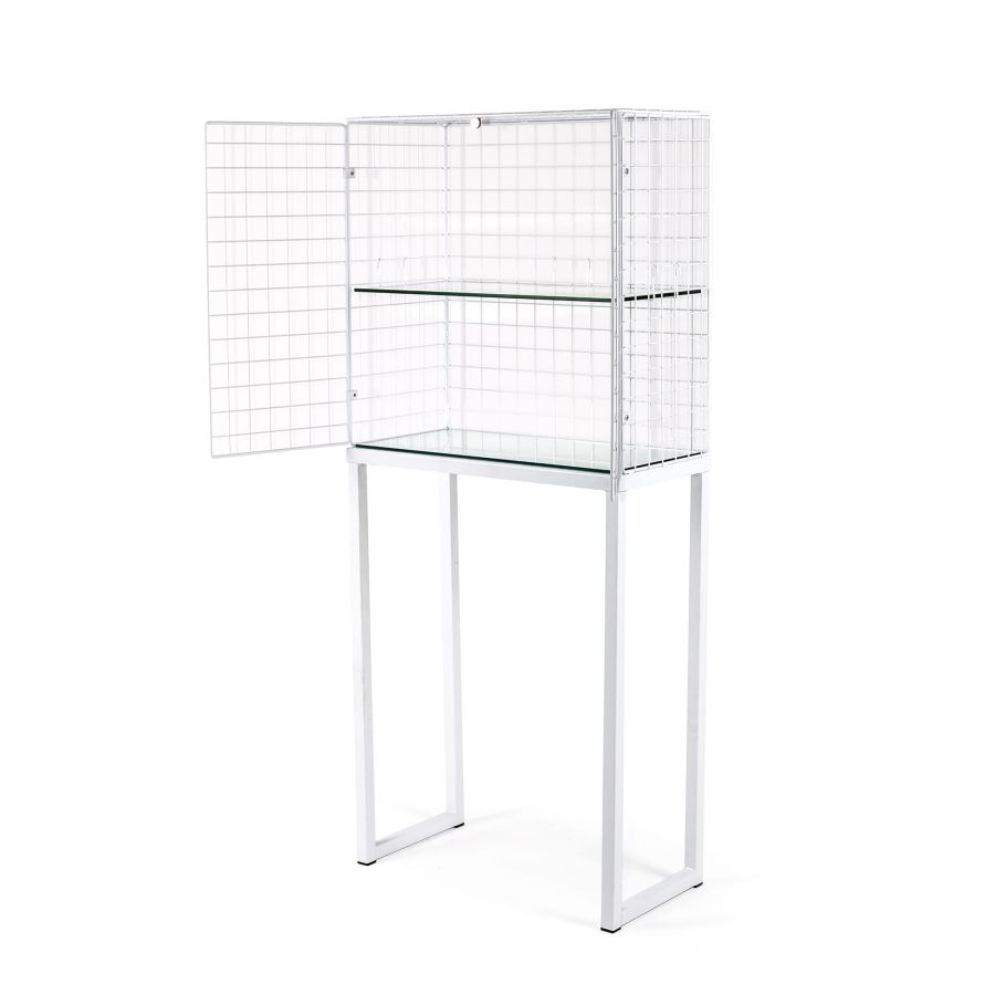 Metal cabinet with glass shelves Les Volières by Seletti #White#71x36xh.164