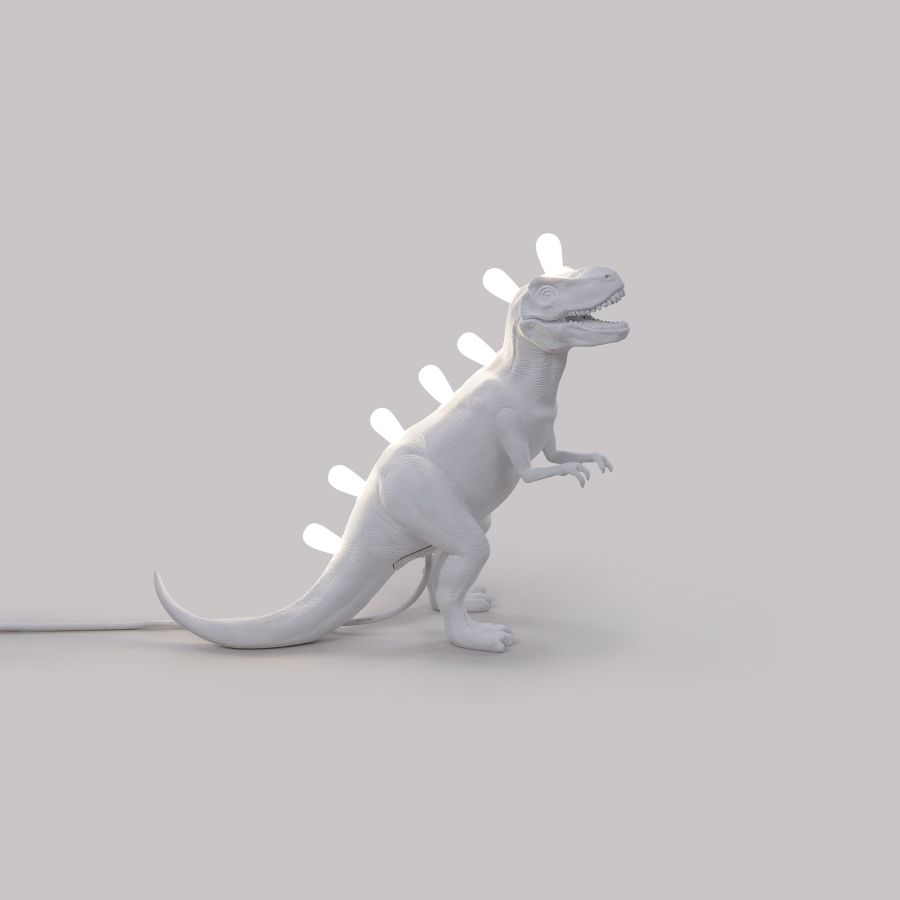 Resin Indoor Table Lamp Jurassic Lamp Rex by Seletti #White