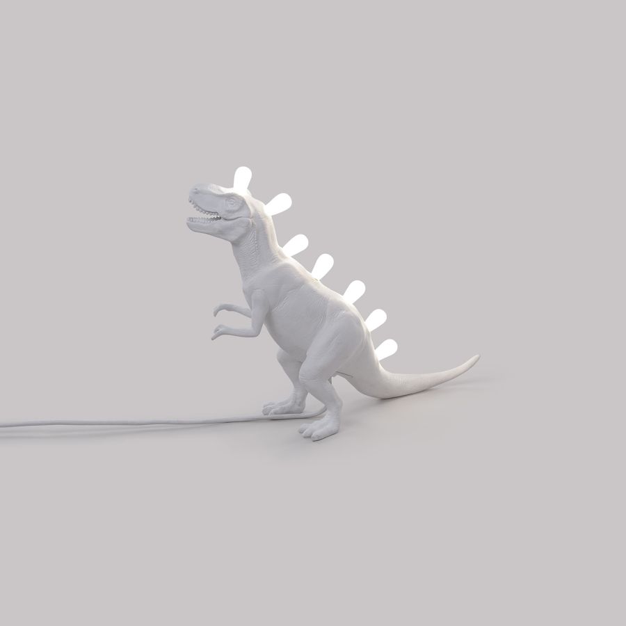 Resin Indoor Table Lamp Jurassic Lamp Rex by Seletti #White